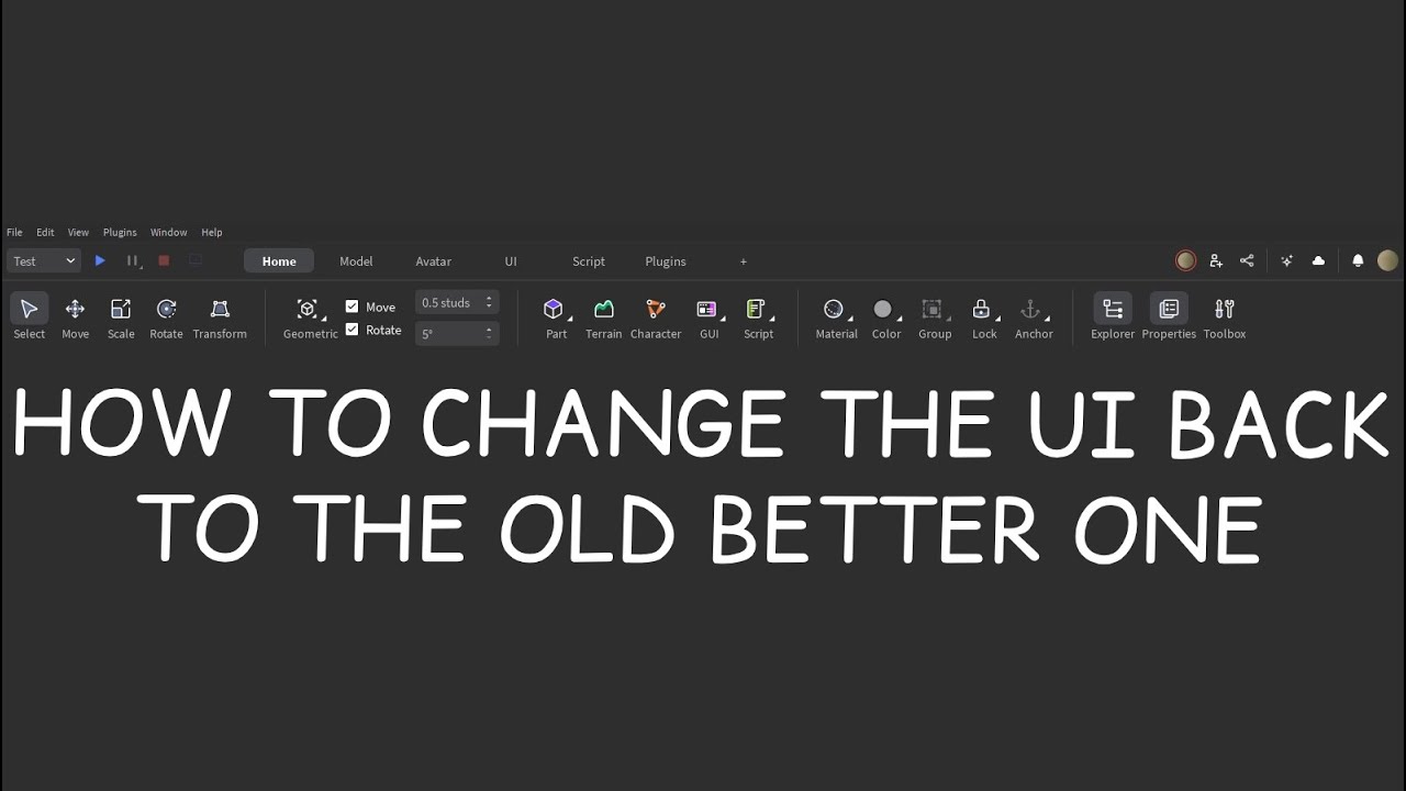 (OUTDATED) How to change Roblox Studio UI back to the old one. - YouTube