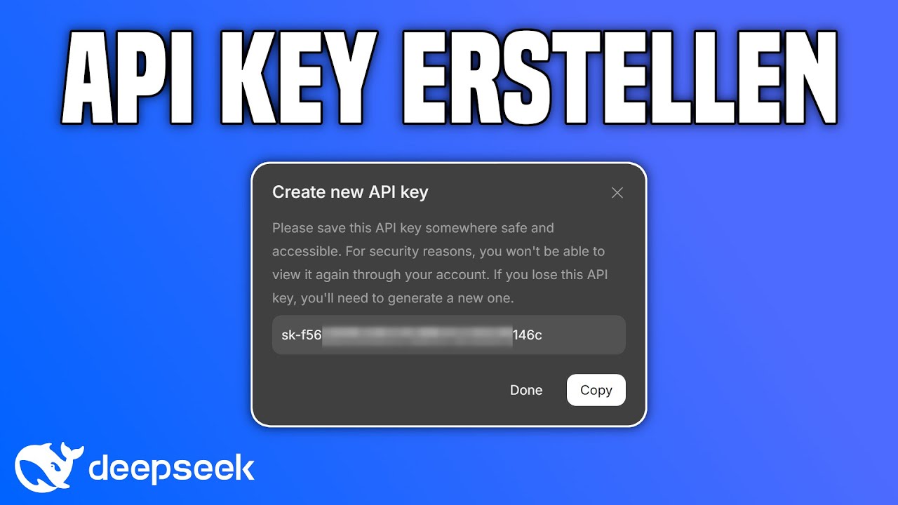 DeepSeek API Key erstellen Tutorial Deutsch - YouTube