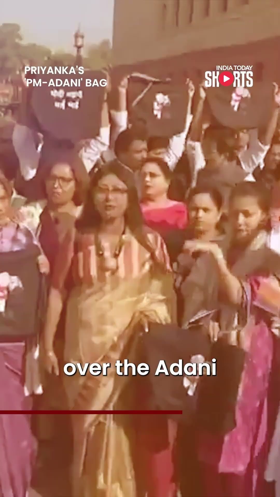 Priyanka Gandhi’s PM-Adani Bag Draws Attention In Parliament