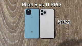 GOOGLE PIXEL 5 vs IPHONE 11 PRO- SPEED TEST 2024!! BATTLE OF OLD FLAGSHIPS