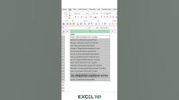 Excel - Verileri Aynı Hücre İçinde Bir Alt Satıra Getirme (CTRL+J Kısayolu) | EXCEL 751 |  #excel751
