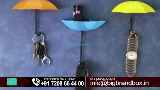 Umbrella Shape Colorful Wall Mount Hook Key Holder