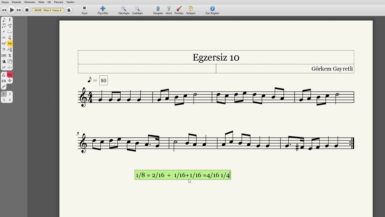 Yeni Bir Nota Kalıbı Ve Güzel Bir Melodiye Sahip Nota ve Solfej Egzersizi #10