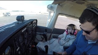 My 3 year old Flies the Plane! Short Flight to the Shop | Multi Cam + ATC Audio