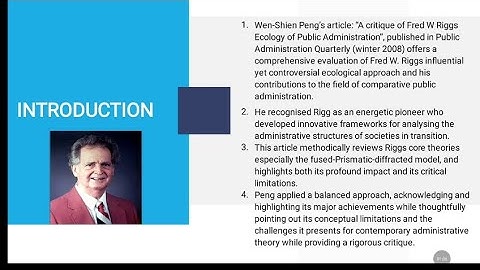 A CRITIQUE OF FRED W. RIGGS