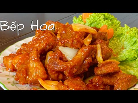 Thịt heo xào chua ngọt_Nạc vai heo xào chua ngọt theo cách này bảo đảm rất đưa cơm,ai cũng thích_BH | Mua đặc sản 3 miền