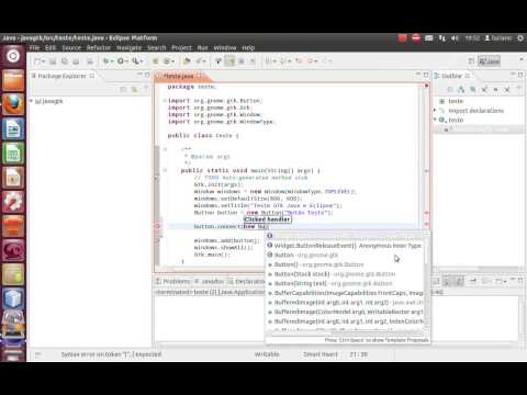 Video aula Java Gtk eclipse eventos