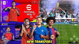eFootball PES 2026 PPSSPP Android Offline Full Update UCL & League Kits 26/27 Season 4K Graphics