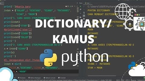PYTHON TUTORIAL - MENGENAL TIPE DATA DICTIONARY/KAMUS DI PYTHON(DICTIONARY/KAMUS-PYTHON) #python