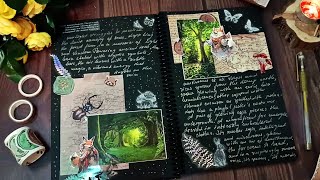 Scrapbooking ASMR Mystical Forest Vibes | Journal with Me | no talking | no music | no speed up