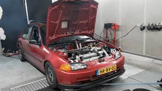 Dolf Dyno Tuned Honda Civic Sedan Eg8 K20A2 Holset Hx40 Turbo High Boost 1516 Psi Dyno Run 1