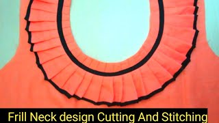 Frill Neck Cutting and stitching | Frill neck design | neck design for Kurti | neck design | blouse
