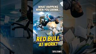 What Happens When You Drink Red Bull at Work VFX Stunt. #redbull #energydrink #virlshort