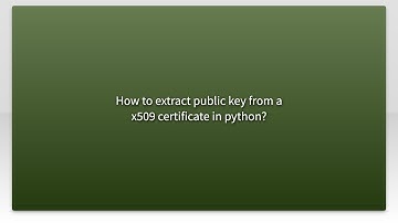How to extract public key from a x509 certificate in python?