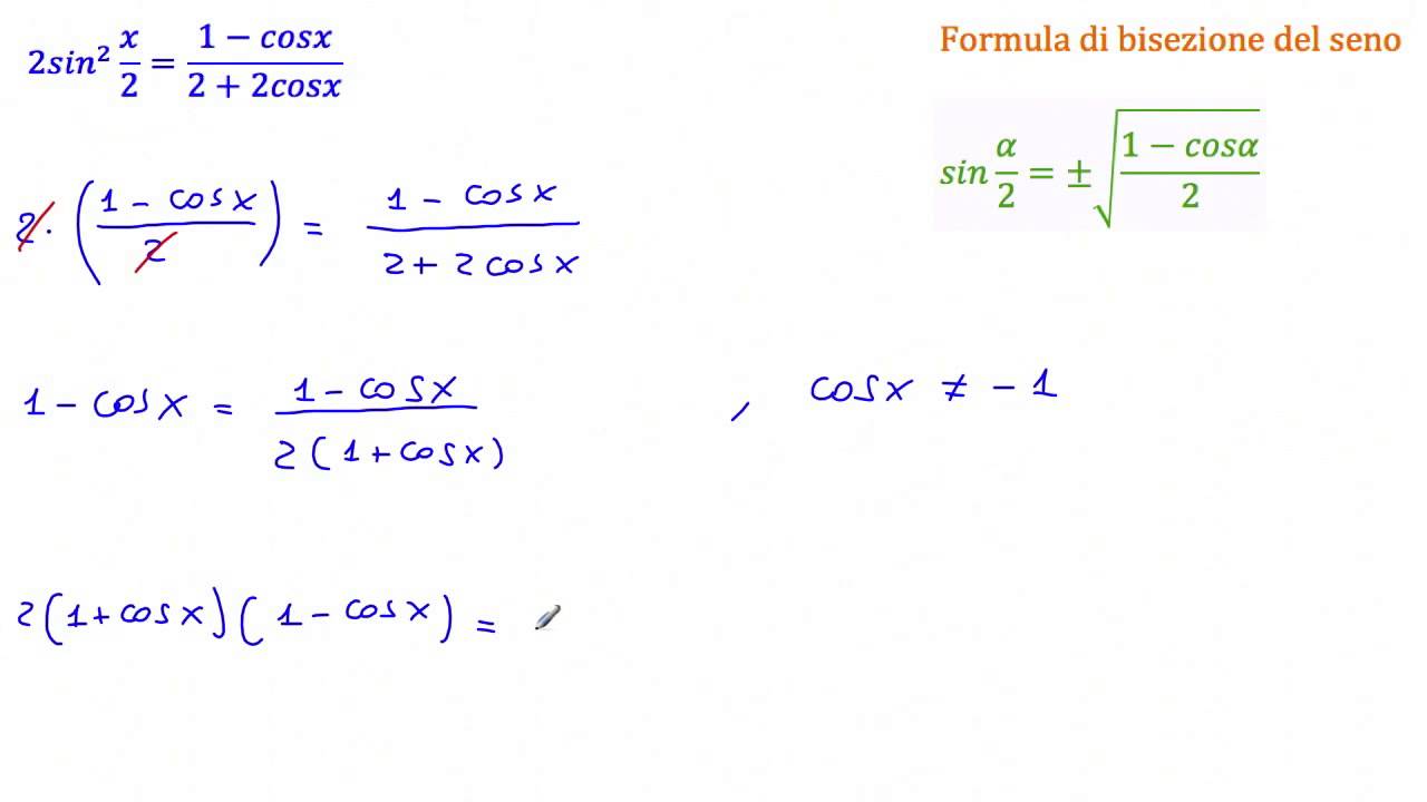 Equazione goniometrica (bisezione) 2*sin²(x/2) = [1cos(x