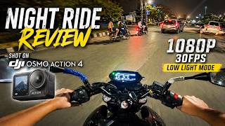 Night Ride Review 🔥 DJI Osmo Action 4 | Auto Low-Light Test (1080p 30FPS)