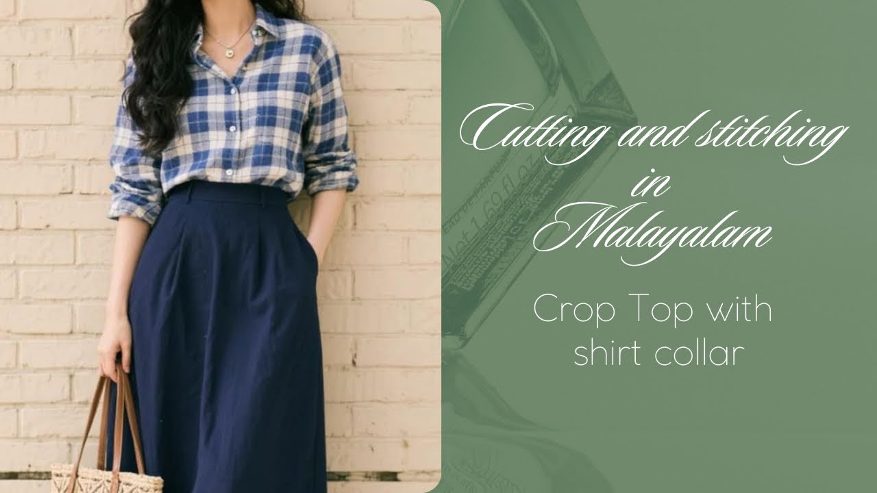 💗Crop top with shirt collar | cutting and stitching in Malayalam ❤️‍🩹🤌🏻#trending #tutorial 