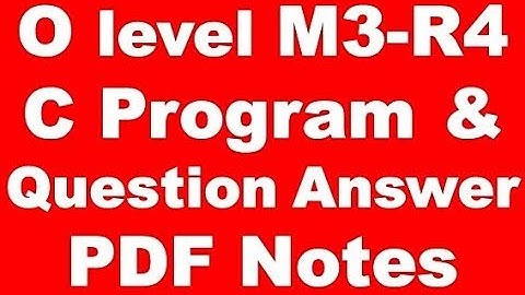 Nielit O level C language M3-R4 Paper Program Question and Answer Free PDF Download For Exam