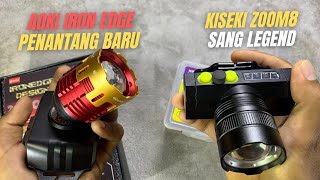 AOKI IRONEDGE dan KISEKI ZOOM8 mana senter paling terang dan tahan lama? #senterkepala #lampu