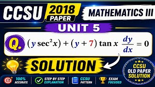 #CCSU#BCA(4thsem)#priviousyearquestionpapersolution#UNIT-5 (first ordinary differential equation)