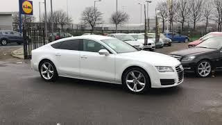 white Audi A7 3.0 TDI SE Sportback 5dr