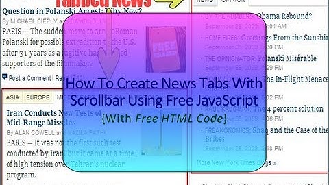 Use News Tabs With Scrollbars In Your Website For Nifty Look