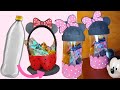 Como Hacer DULCEROS | Cajitas SORPRESAS Con BOTELLAS ♻️ para Fiestas| Minnie Mouse