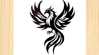 How To Draw Eagle Tribal Tattoo Eagle Drawing