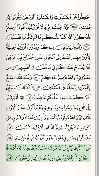 Quran Majeed | Surah Al-Baqarah | Ayat 244-245 | #Quran | #Baqara | #Shorts | #Islam