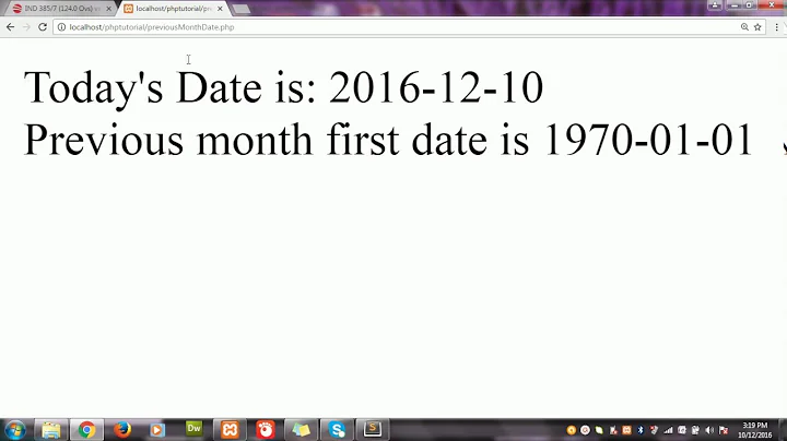 How to get first and last date of previous month in PHP