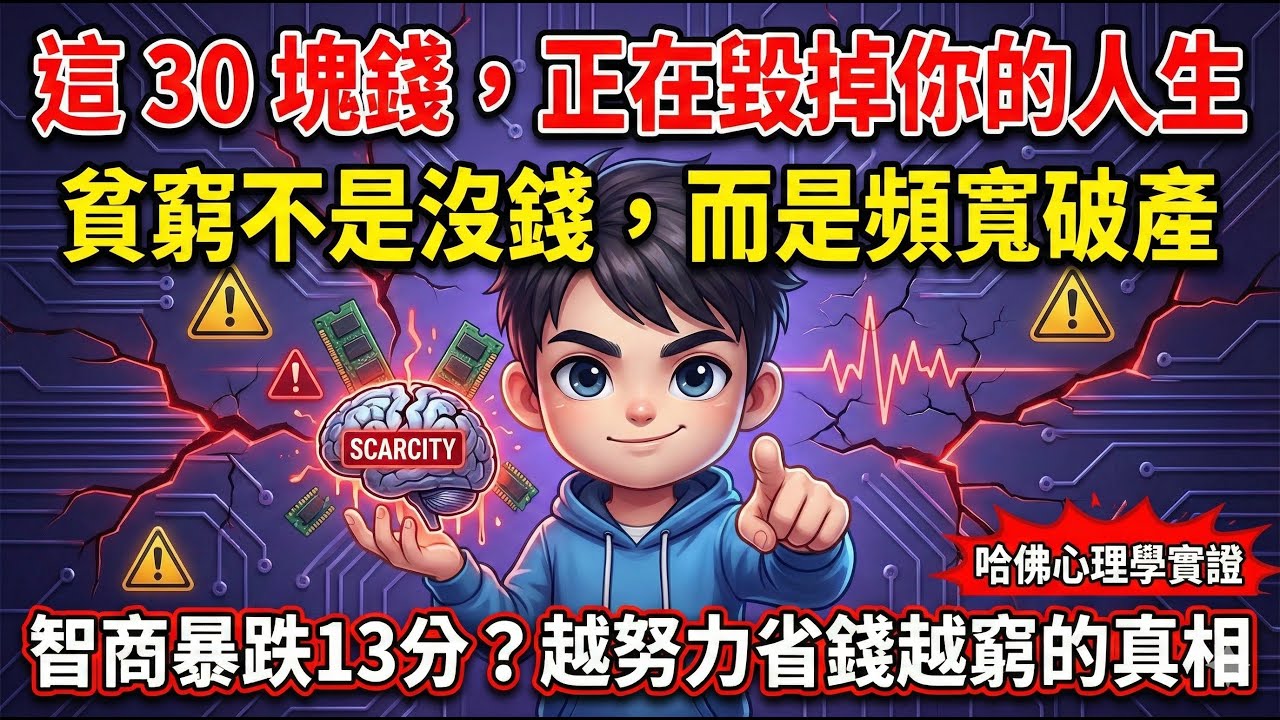 這 30 塊錢，正在毀掉你的人生：貧窮不是沒錢，而是「頻寬」破產【哈佛研究】