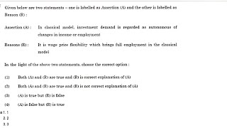 PRACTICE ASSERTION REASON QUESTIONS || UGC NET ECONOMICS 2020 ||