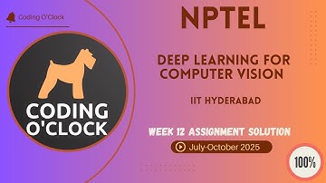 Deep Learning for Computer Vision Week 12 QUIZ Solution July-October 2025 IIT Hyderabad