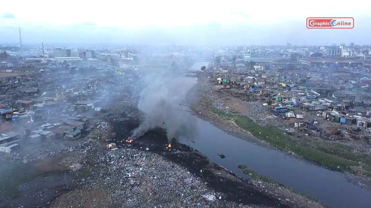Drone footage: How the Odaw River depicts an environmental time bomb in Accra