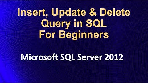 Insert, Update and Delete Query in Sql Server Database - for Beginners