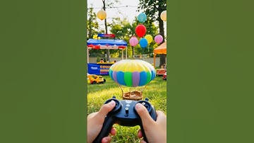 RC-heteluchtballon transformeert in robot | Miniature Festival Diorama POV #kidsshorts #povrc