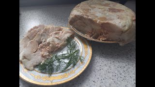 Классная закуска//Прессованные свиные шкурки с салом//Вкусно дёшево)))