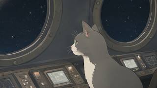 lofi for focus 🛰️ wide cabin, cat at the far window [1 HOUR]