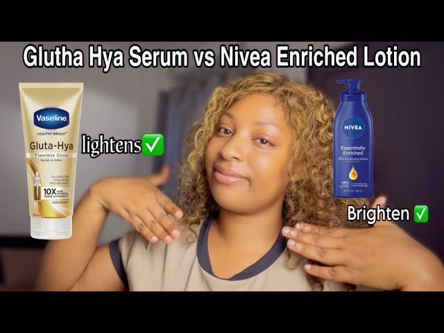 nivea glutathione cream VASELINE GLUTHA HYA LOTION vs NIVEA ENRICHED LOTION || HONEST REVIEW ||  Best IN Lightening SKIN 💫