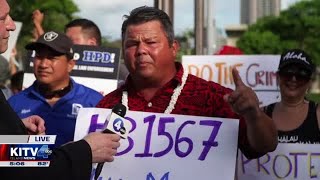 Protesters Rally At Hawaiis Capitol, Urging Gov. Ige To Veto Controversial Bail Reform Bill