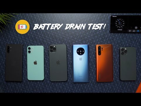 iPhone 11 vs OnePlus 7T vs iPhone 11 Pro Max vs P30 Pro vs Note 10+ Battery Drain Test!
