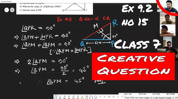 Class 7 Math Chapter 9 Exercise 9.2 No 15 | Creative Question | NCTB Math Class 7 English Version
