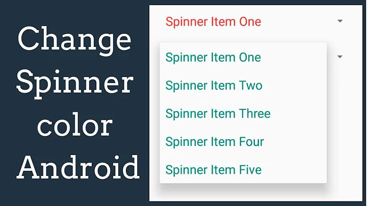 change spinner text color android studio