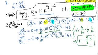 MATH 2.03 Output Maximization Theory