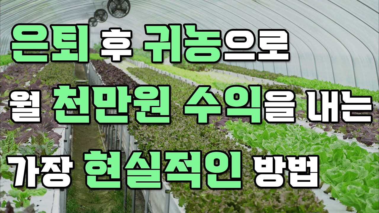 은퇴 후 귀농으로 월 천만원 수익을 만들 수 있을까? ㅣ 가장 현실성 높은 안정적인 은퇴 후 귀농 방법 ㅣ 부부 은퇴 후 귀농