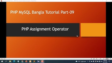 assignment operator in php bangla tutorial