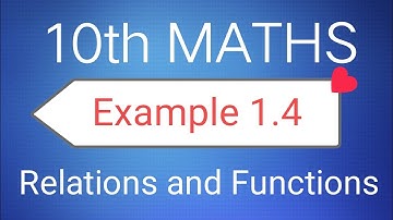 TN Class 10th Samacheer Maths | Example 1.4 | New Syllabus | Chapter 1 Relations and Functions