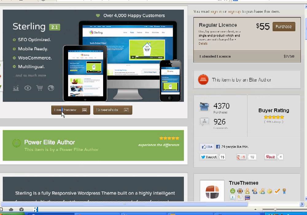 Sterling - Responsive Wordpress Theme - YouTube