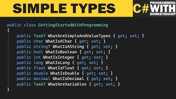 Simple types, value types and variables | How to program C# |  Beginner Tutorial