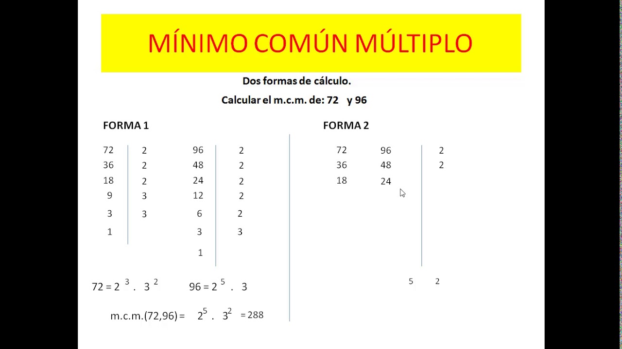 Mínimo común múltiplo. - YouTube